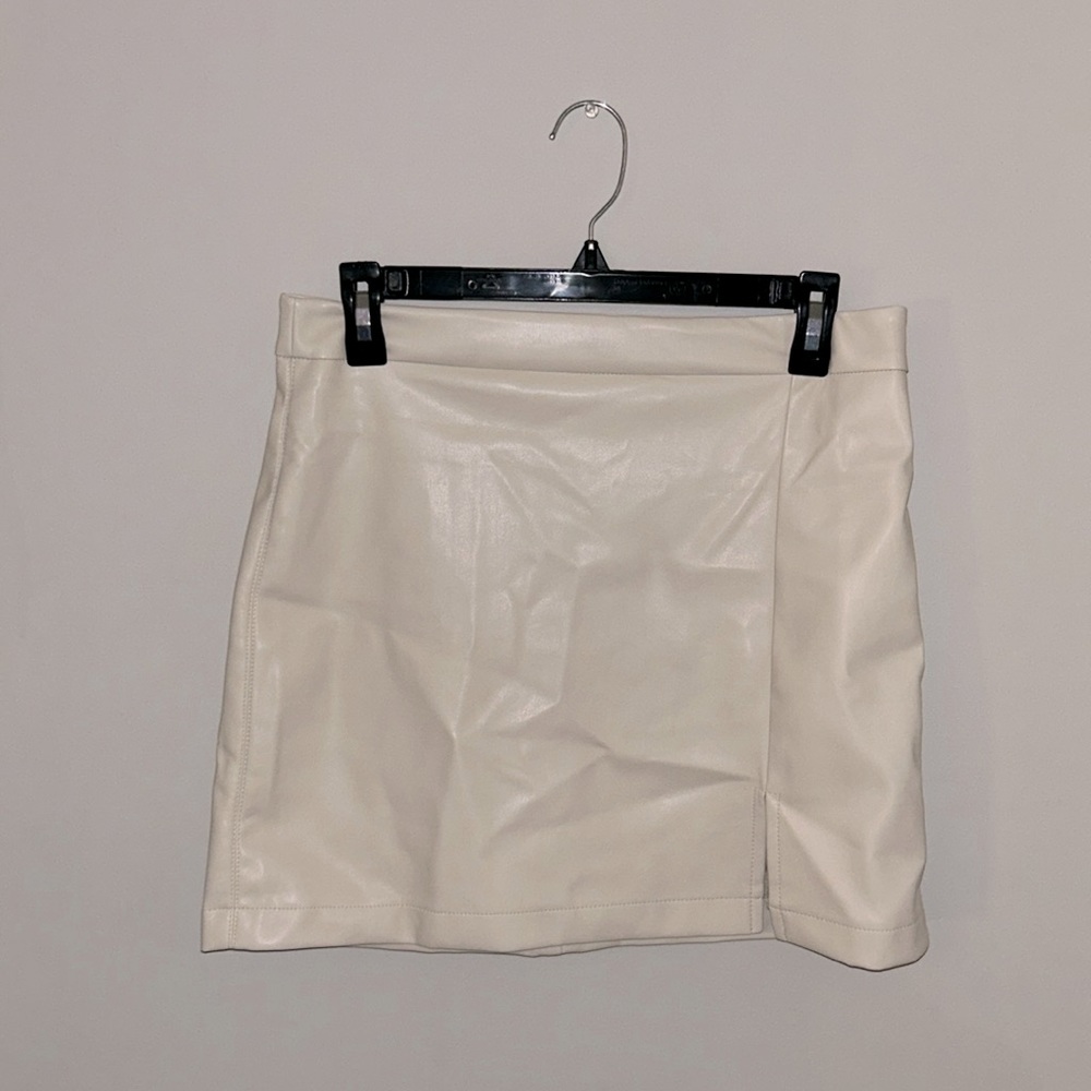 Off-White, leather mini skirt